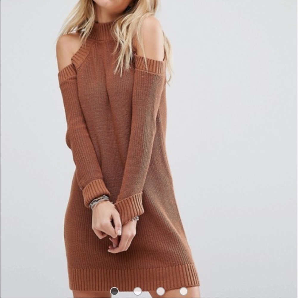 Abercrombie Women's Brown Shoulder Sweater Dress NWT